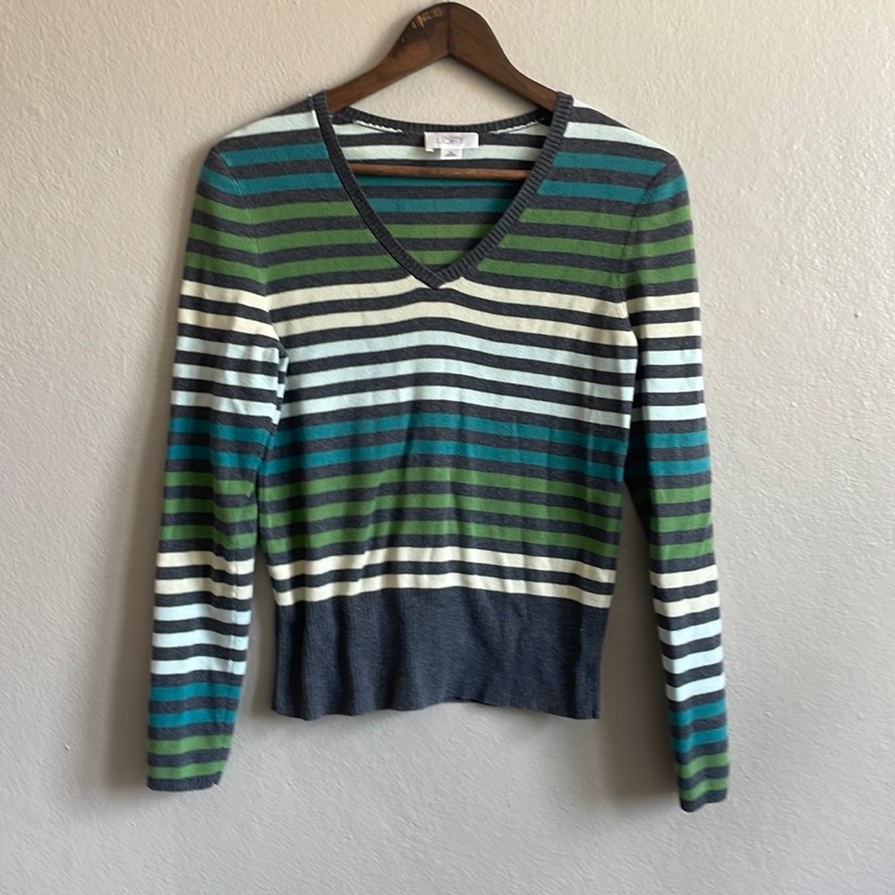 Cotton sweater with horizontal stripes- Size M